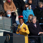 Amanda Gorman speaking at President Joe Biden's Inauguration