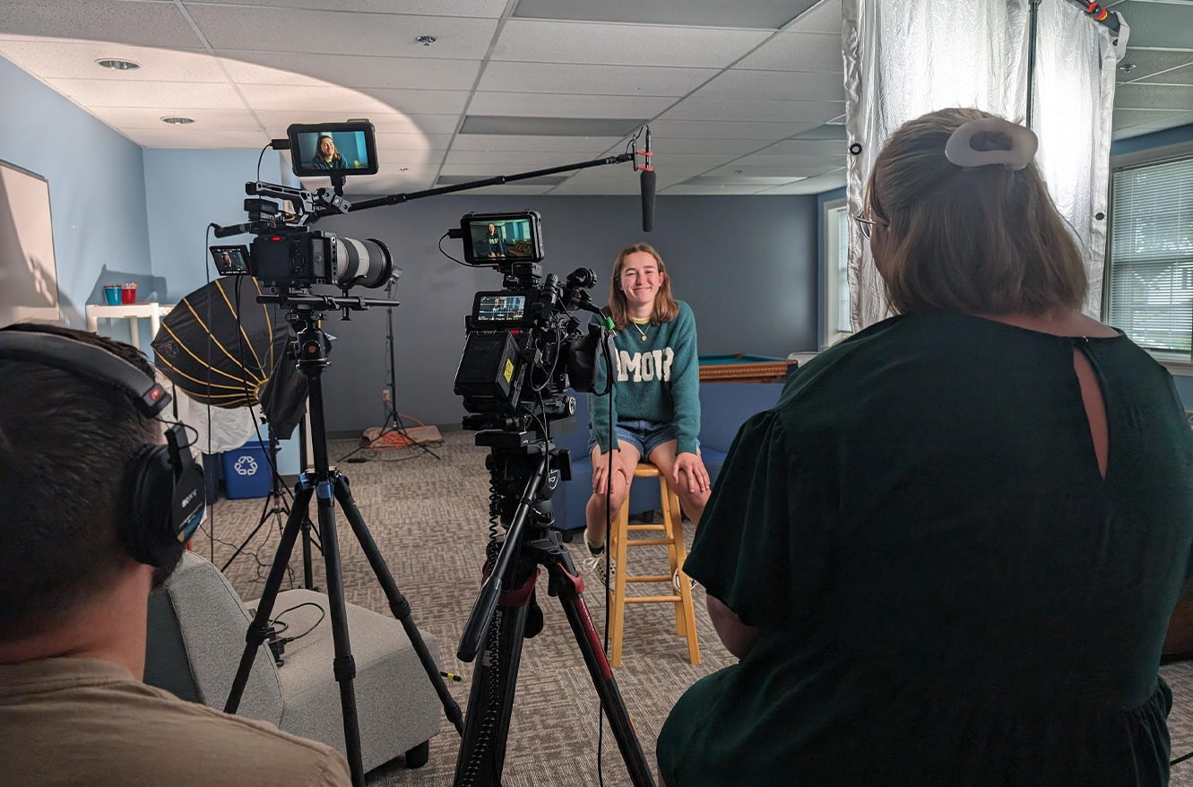 Image of a camera interview